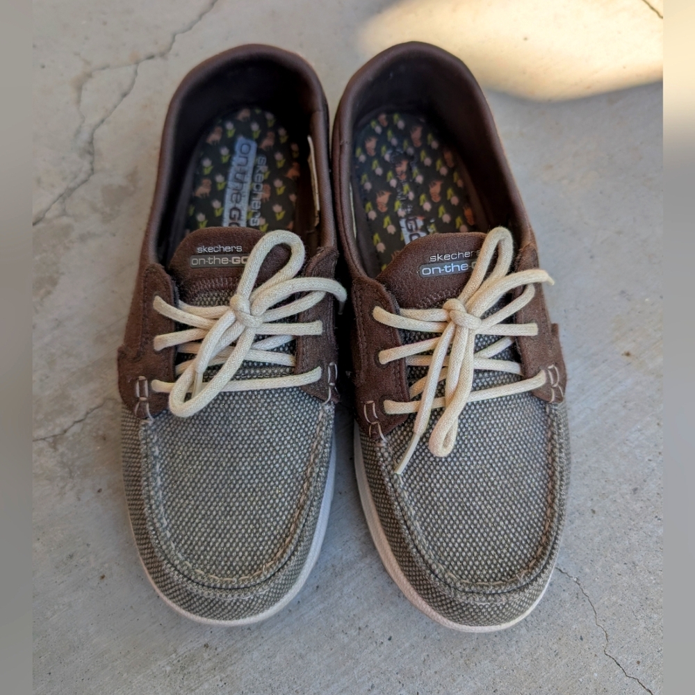 Skechers Brown and Tan Boat Shoes